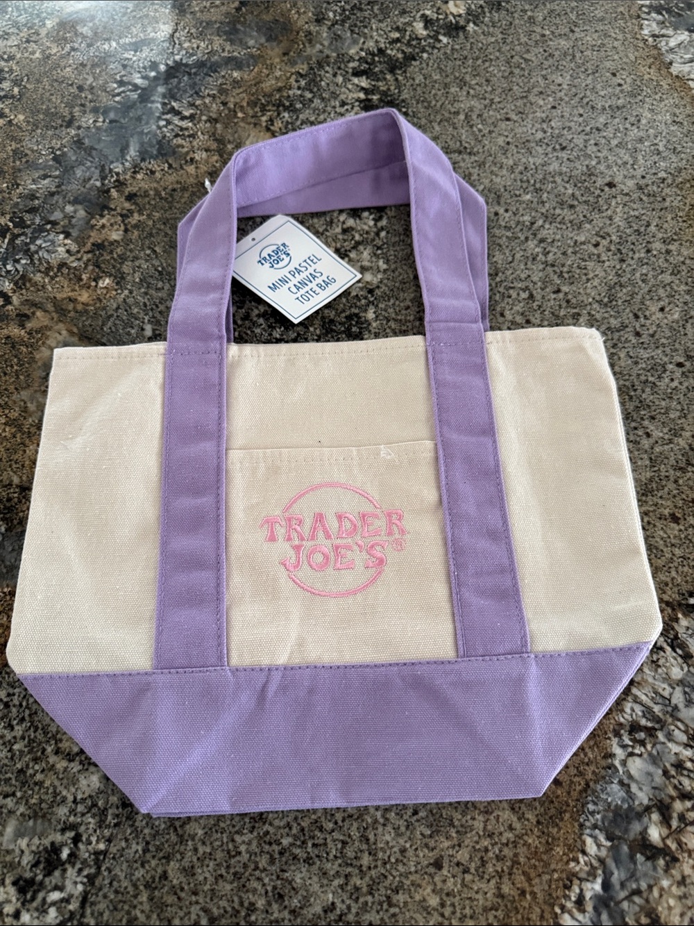 Trader Joe's Mini Pastel Canvas Tote Bag